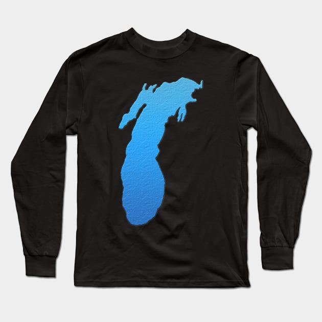 Lake Michigan Great Lakes Outline Long Sleeve T-Shirt by gorff